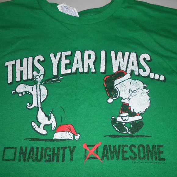 Peanuts Snoopy Christmas T Shirt XL Extra Large - Picture 2 of 5